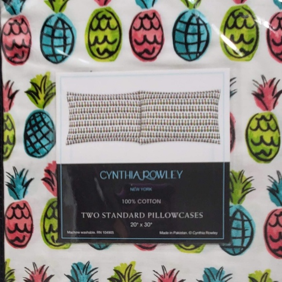Cynthia Rowley Colorful Pineapples 2 Pillow Case - Picture 2 of 2